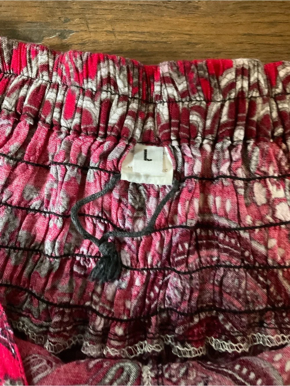 Thai Split-Front Palazzo Batik Stretch waist Wing Thailand Women’s L Boho